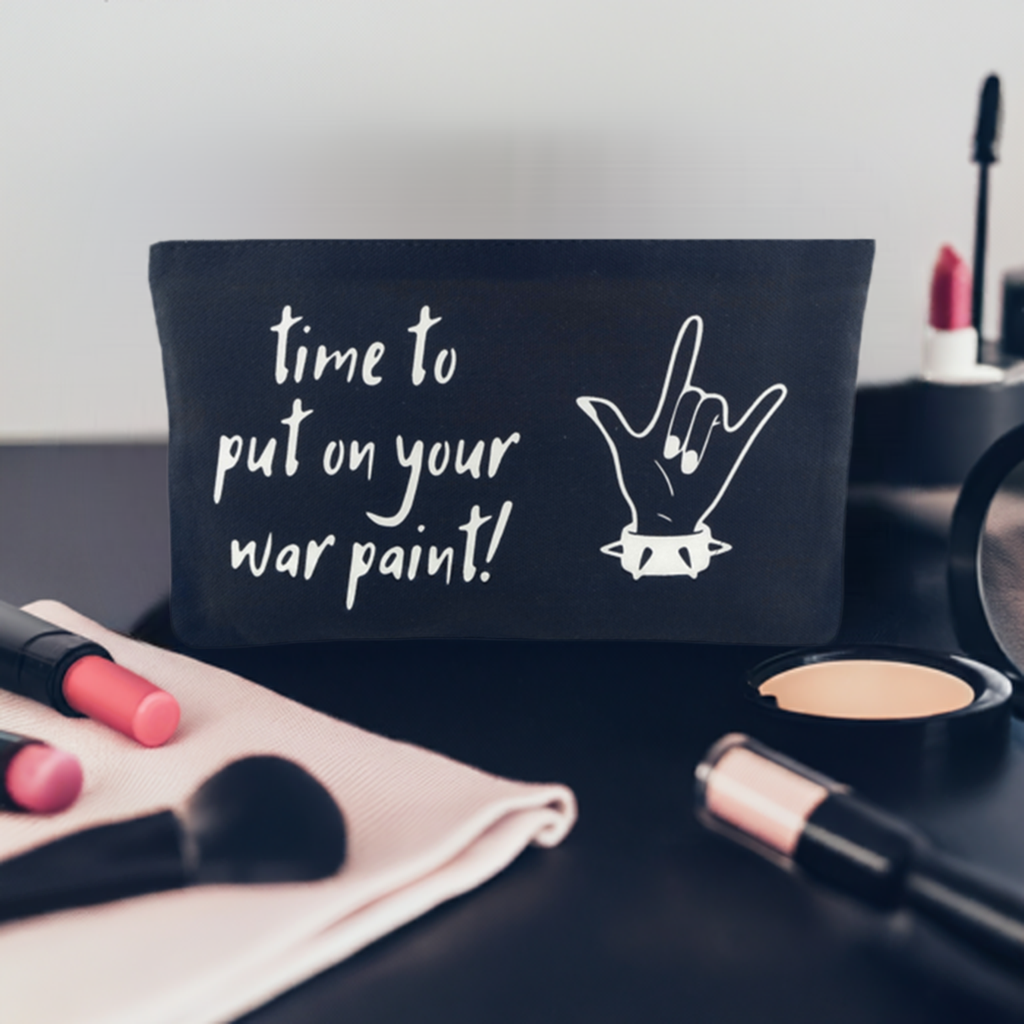 Gothic / Emo / Alternative / Rock Make Up Bag 'time to put on your war paint!'